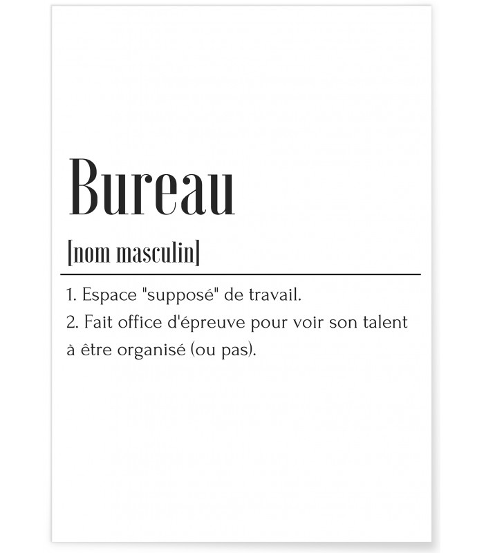 Affiche Définition Bureau