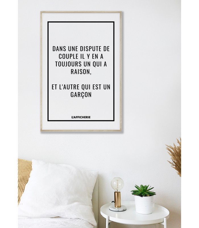 Affiche "Dans une dispute..."