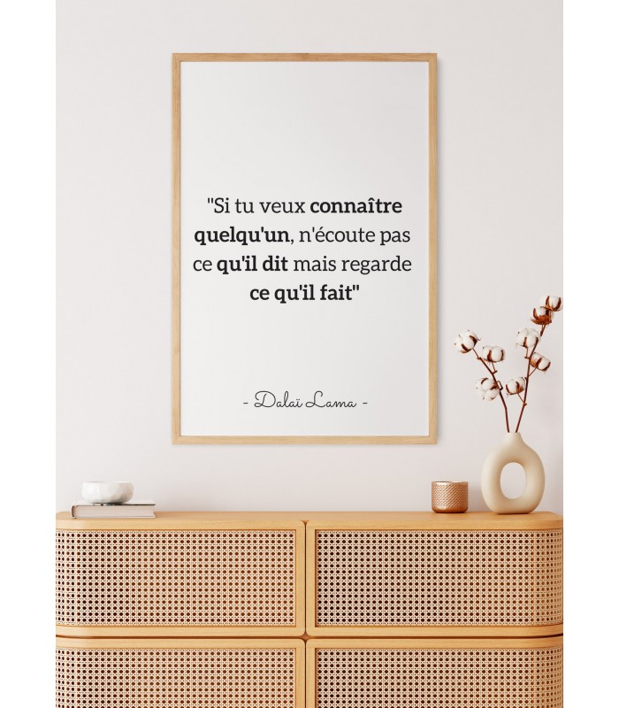 Poster Dalaï Lama "Si tu veux connaître quelqu'un..."