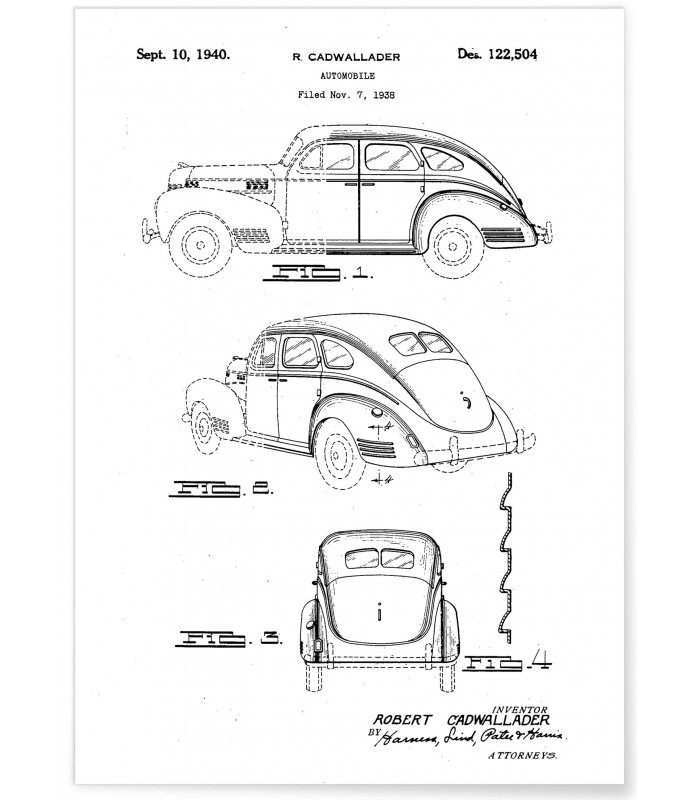 Affiche Brevet Voiture