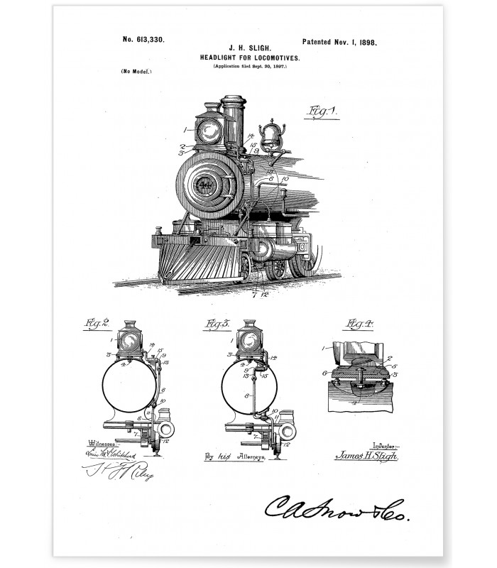 Affiche Brevet Locomotive