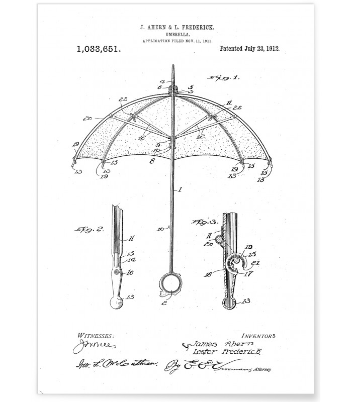 Affiche Brevet Parapluie