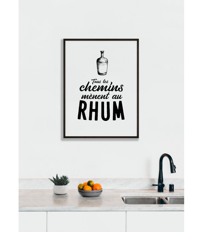 Affiche "Tous les chemins mènent au rhum"