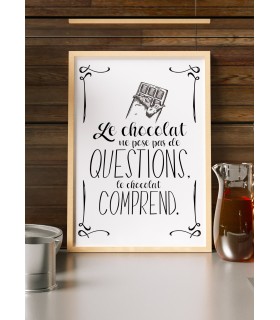 Affiche "Le chocolat ne pose pas de questions..."
