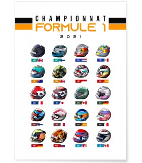 Affiche "Championnat Formule 1 2021"