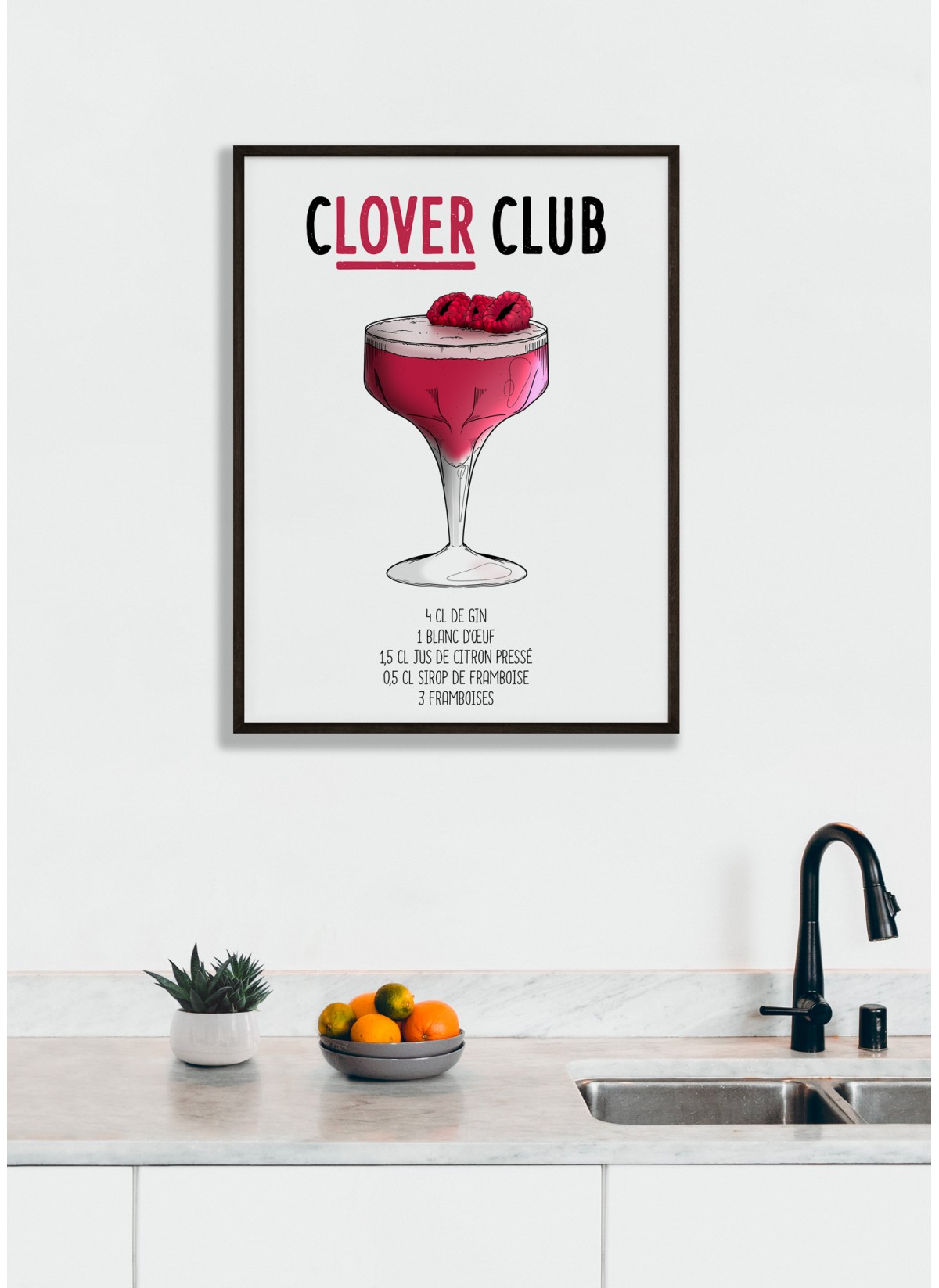 Affiche Cocktail Clover Club