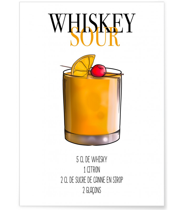 Affiche Cocktail Whiskey Sour