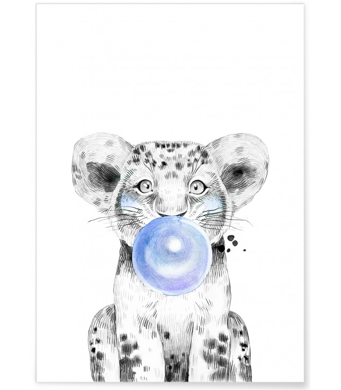 Poster Bulle de Lionceau Bleue