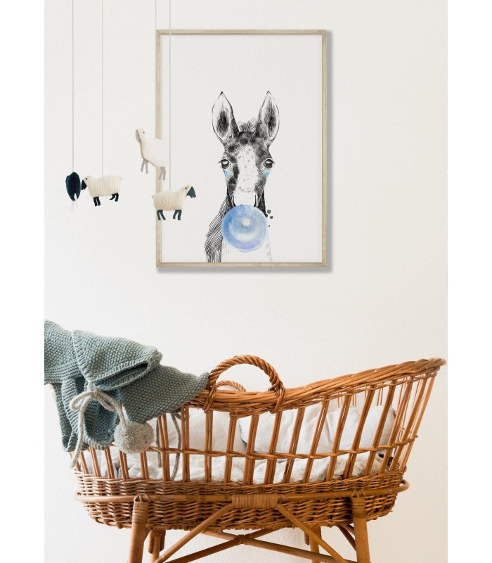 Poster Bulle de Cheval Bleue