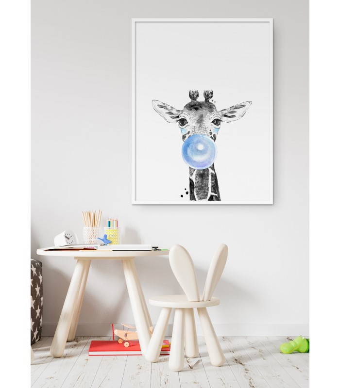 Poster Bulle de Girafe Bleue