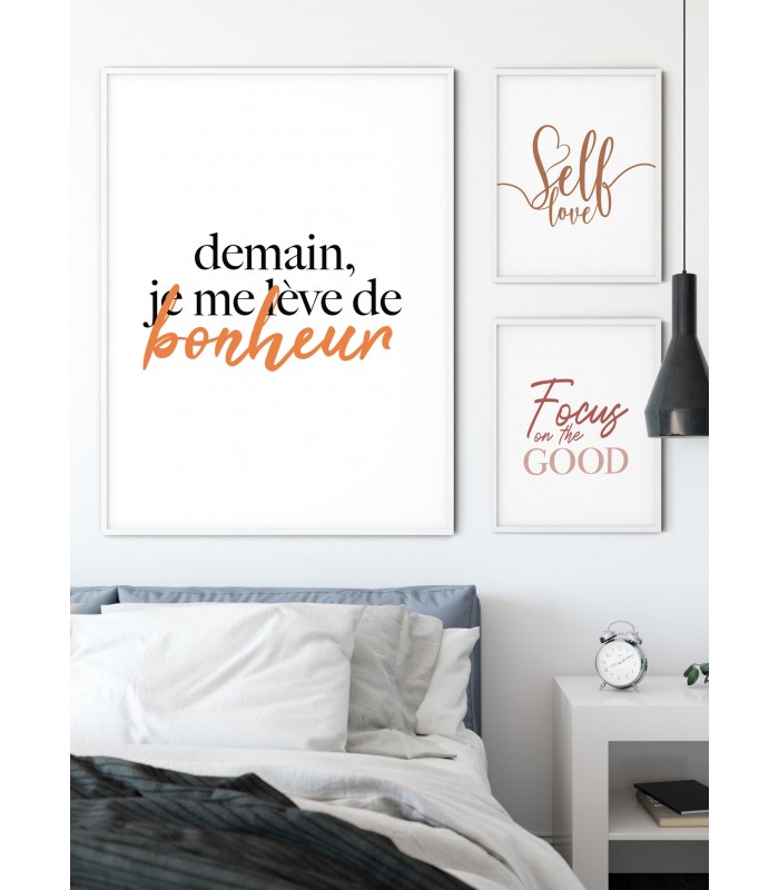 Affiche "Demain je me lève de bonheur"