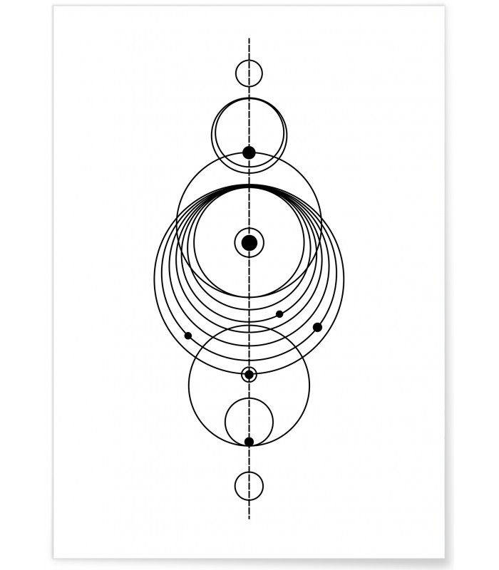 Affiche Line Art Système Solaire