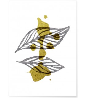 Affiche Abstract Feuille d'or 2