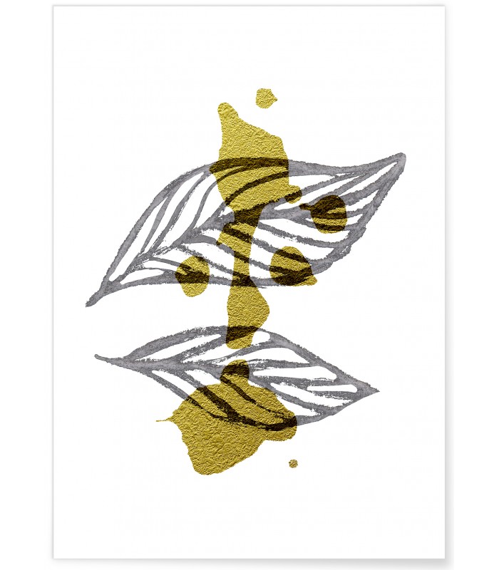 Affiche Abstract Feuille d'or 2