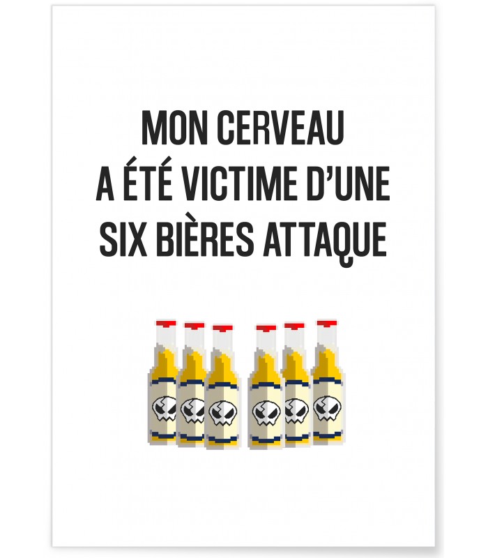 Affiche Six bières attaque