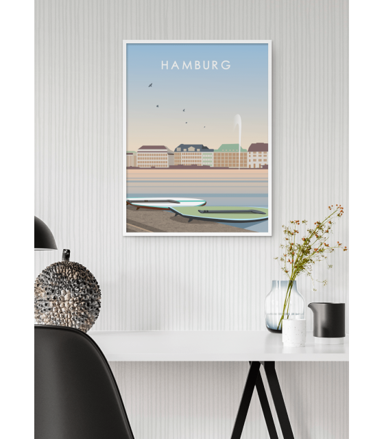 Affiche illustration Allemagne, Hambourg L’Afficherie