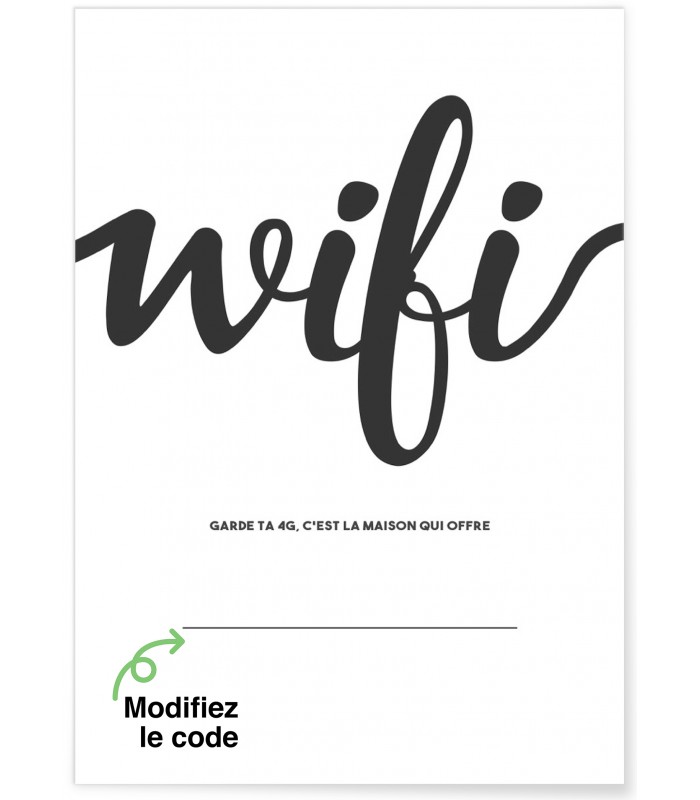 Affiche code wifi [personnalisable]