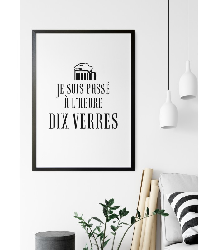 Affiche Heures dix verres