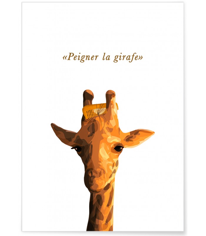 Affiche "Peigner la girafe"