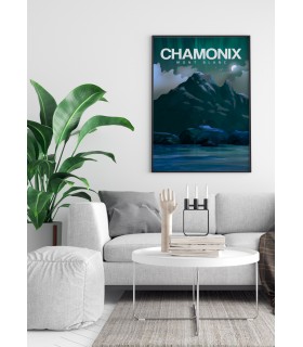 Affiche Chamonix-Mont-Blanc nuit