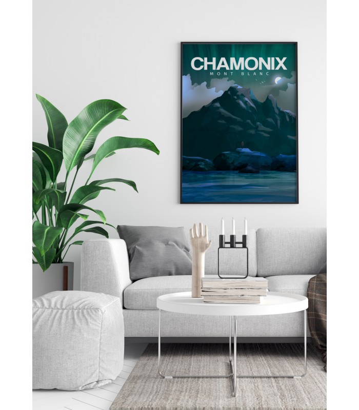 Affiche Chamonix-Mont-Blanc nuit