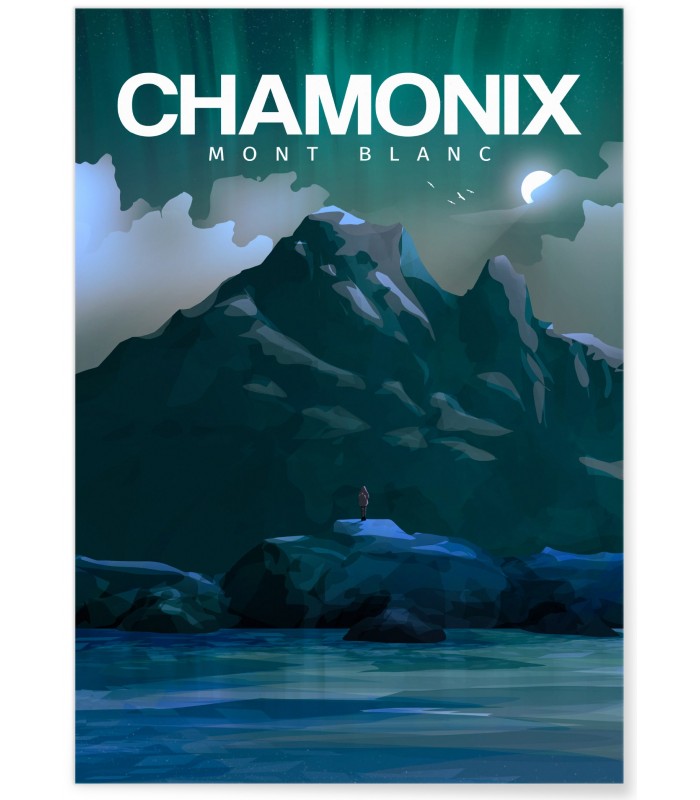 Affiche Chamonix-Mont-Blanc nuit