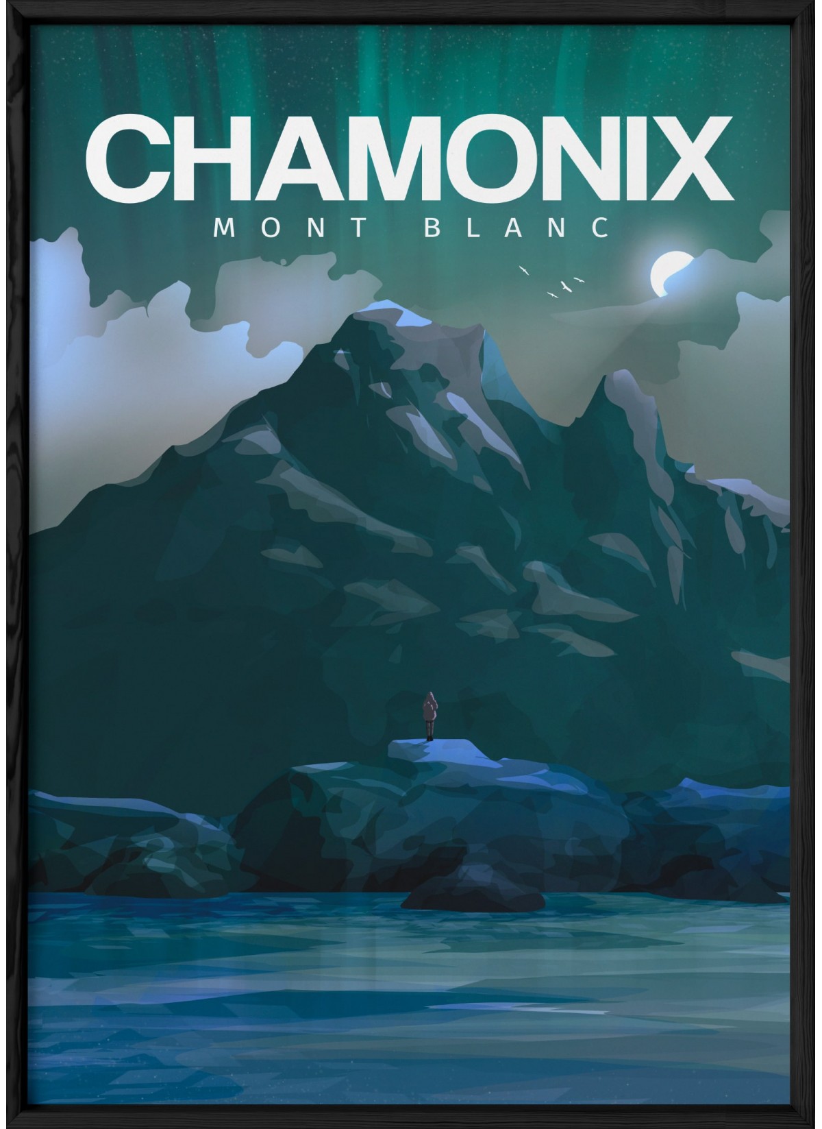 Affiche Chamonix-Mont-Blanc nuit