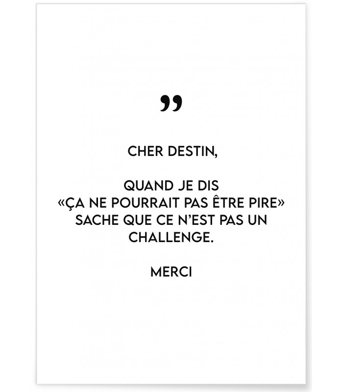 Affiche "Cher destin"