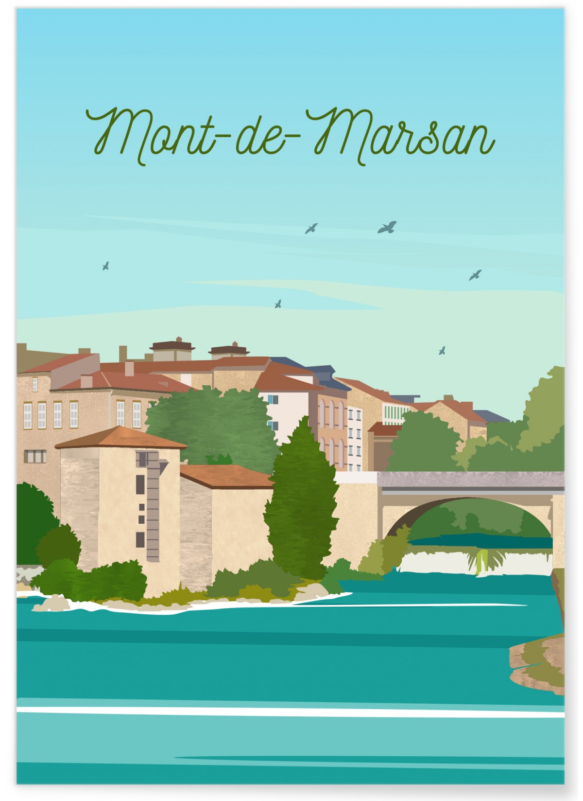 Affiche Mont-de-Marsan, idée cadeau|  L’Afficherie