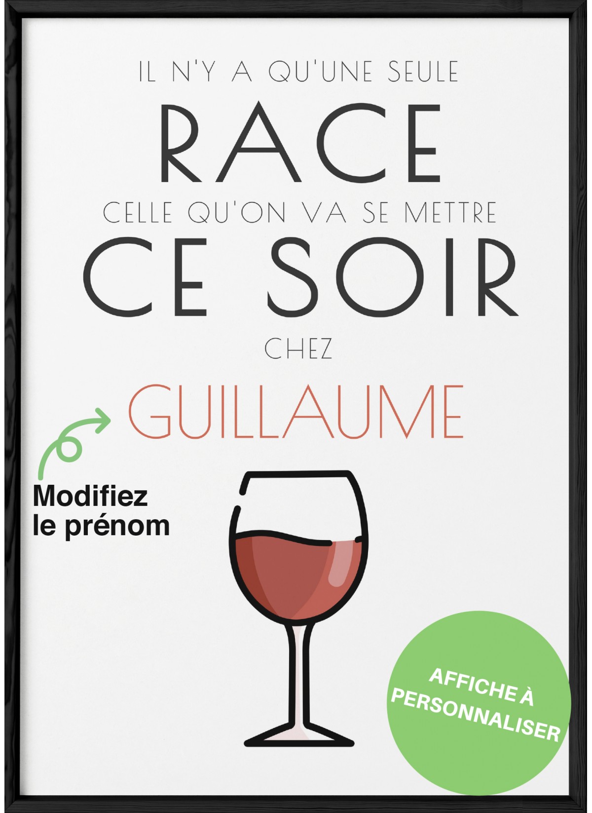 Affiche "Il y'a qu'une seule race" [personnalisable]