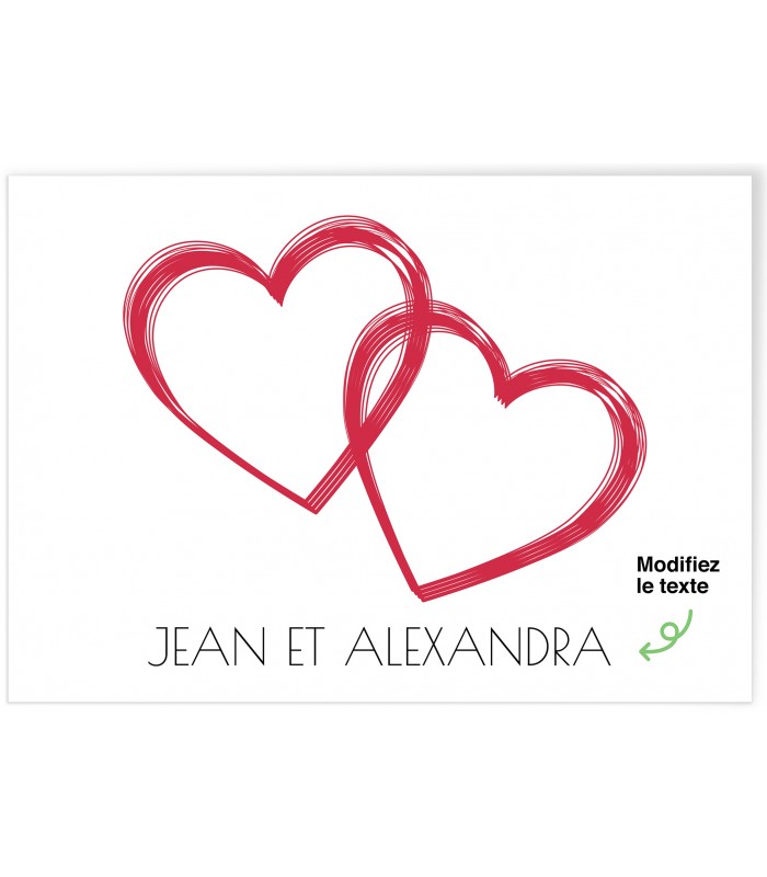 Affiche double coeur [personnalisable]