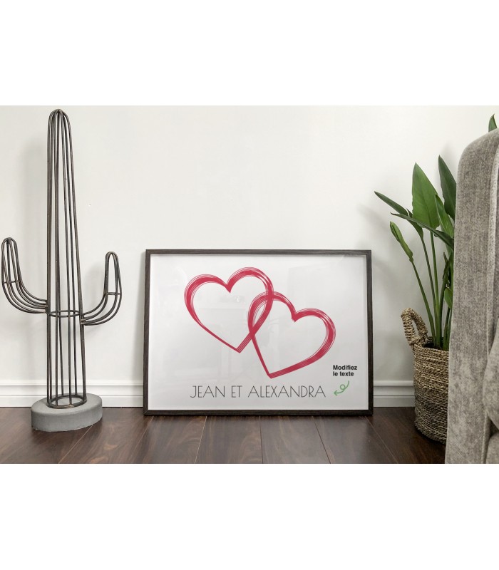 Affiche double coeur [personnalisable]