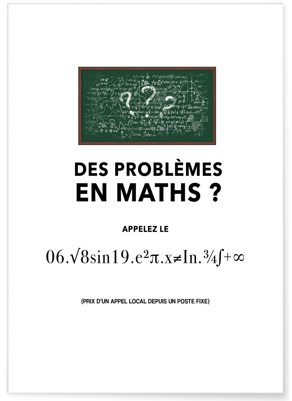 Affiche Dr Le Probl Me De Maths Lafficherie