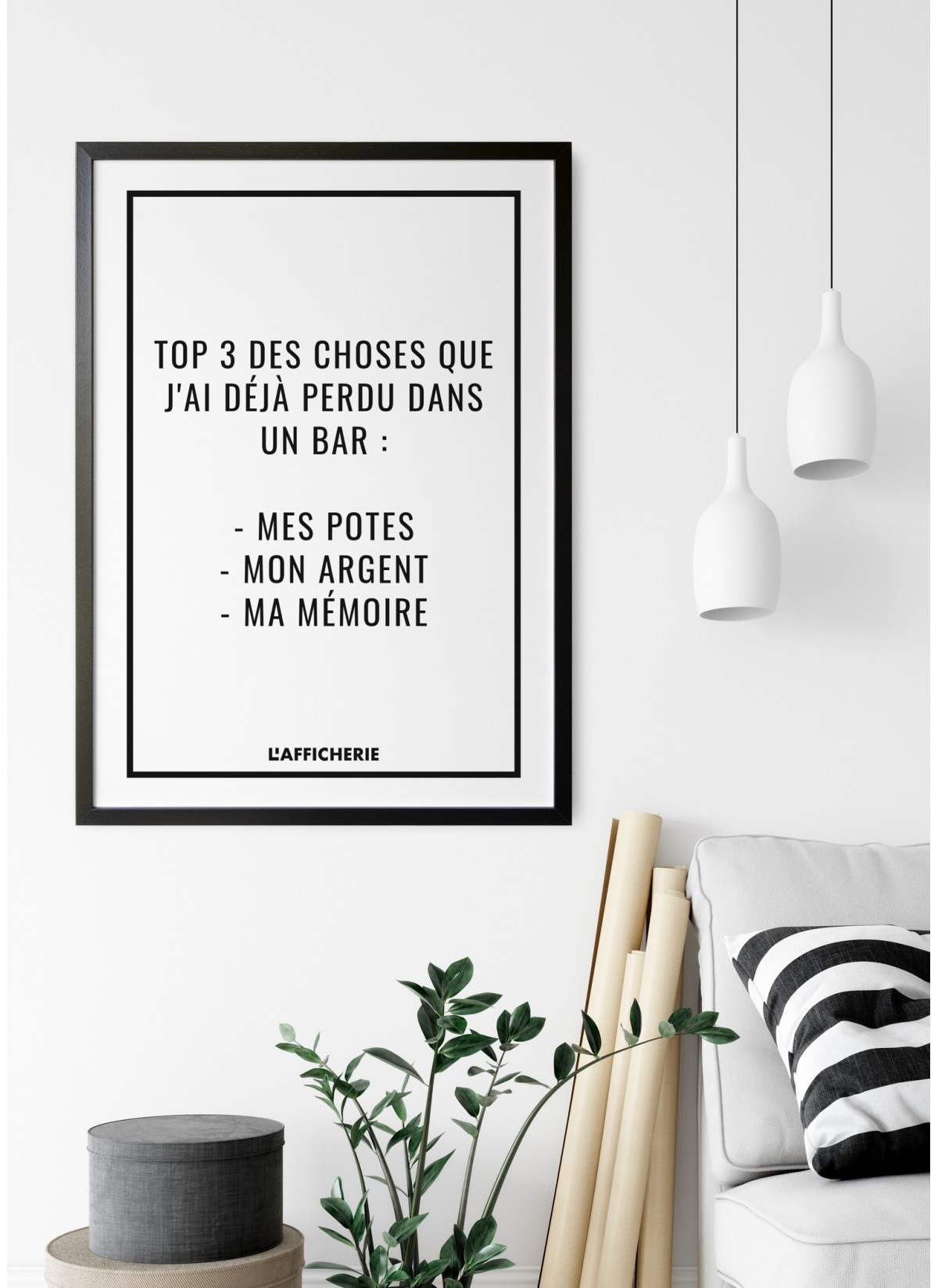 Affiche "Top 3 des choses que j'ai déjà perdu dans un bar..."