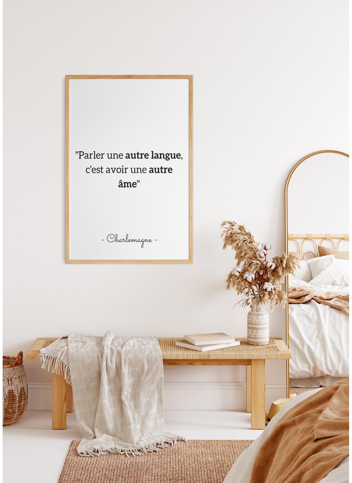 Affiche citation Charlemagne "Parler une autre langue..."