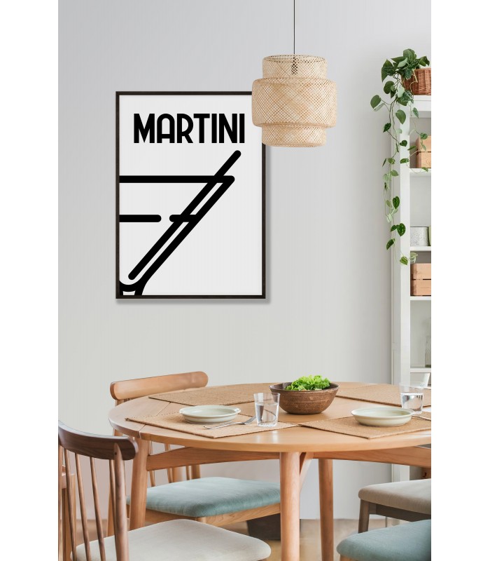 Affiche Cocktail Martini Minimaliste