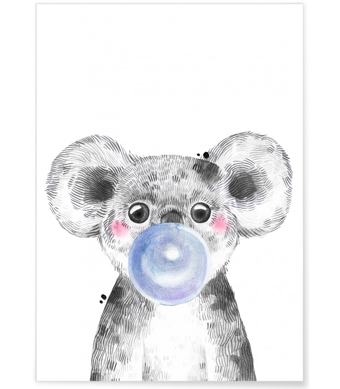 Affiche Bulle de Koala Bleue