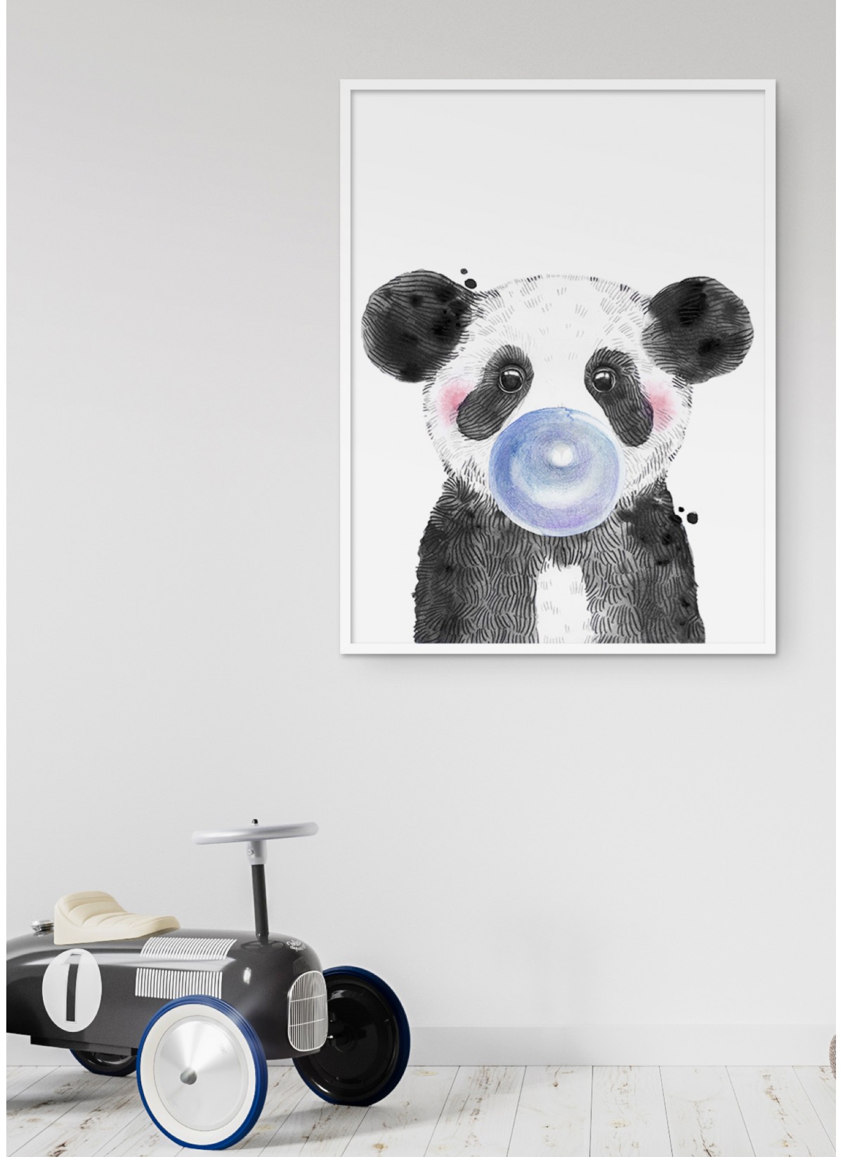 Affiche Bulle de Panda Bleue