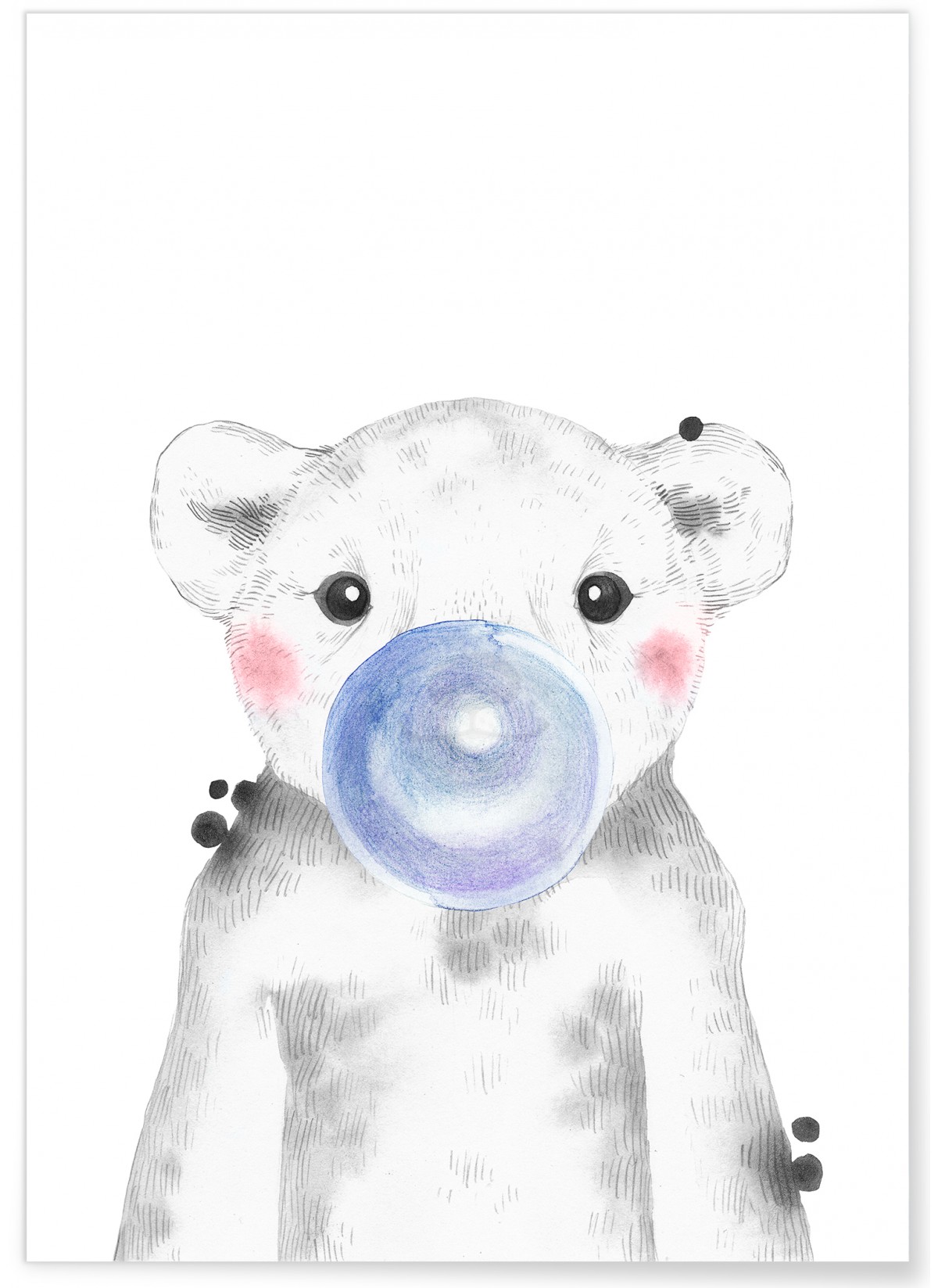 Affiche Bulle d'Ourson Bleue
