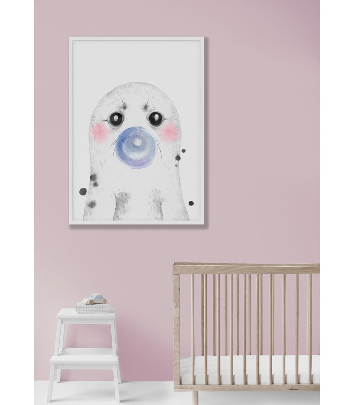 Affiche Bulle de Phoque Bleue