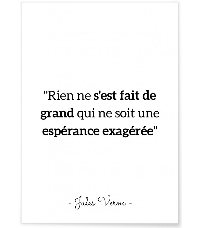 Affiche citation Jules Verne "Rien ne s'est fait..."