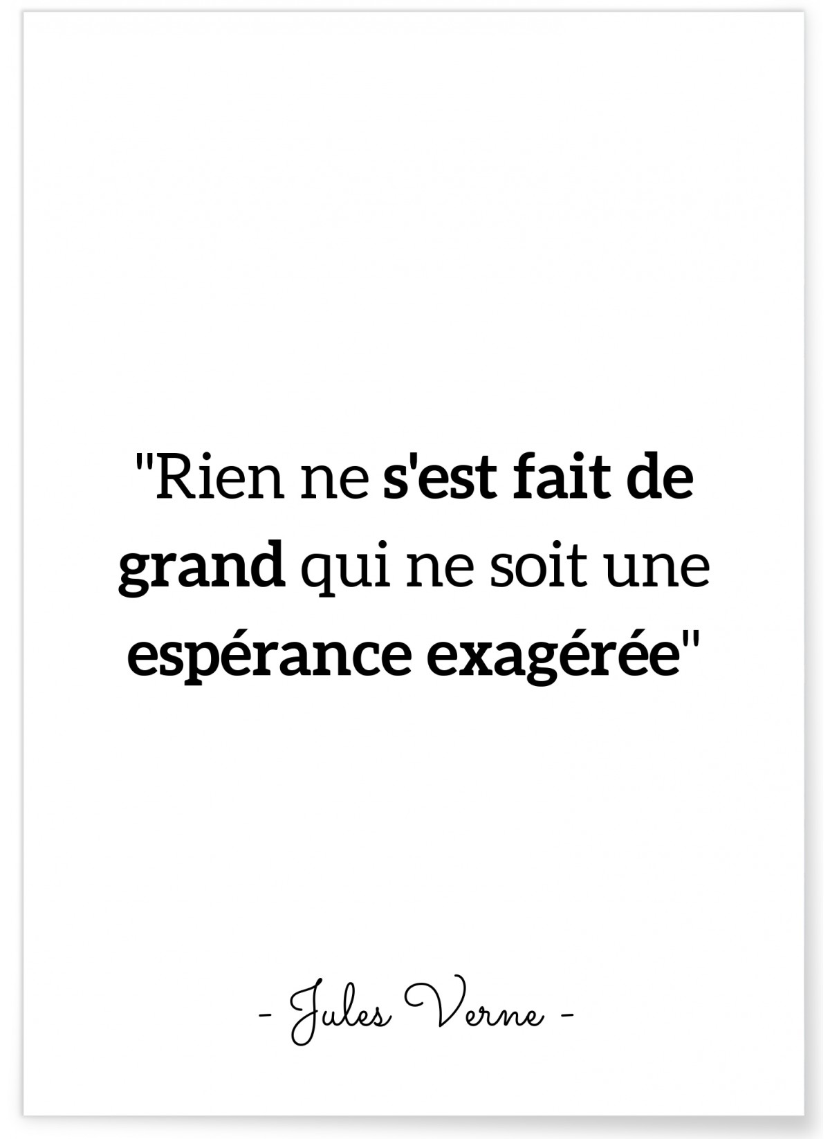 Affiche citation de Jules Verne, déco inspirante | L'Afficherie