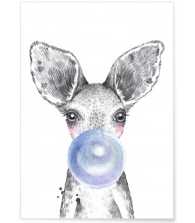 Affiche Bulle de Kangourou Bleue
