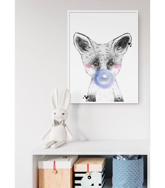 Affiche Bulle de Renard Bleue