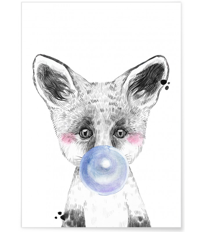 Affiche Bulle de Renard Bleue