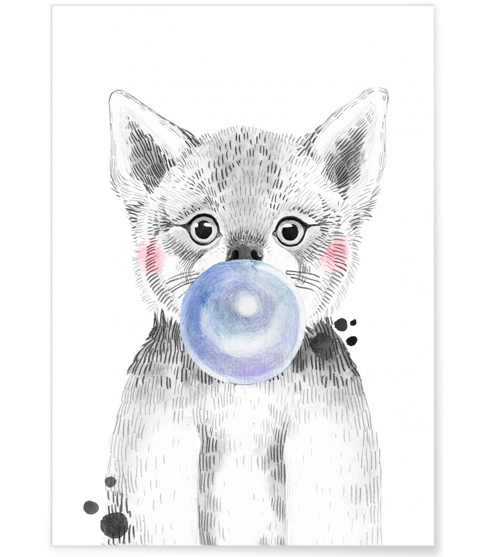 Affiche Bulle de Loup Bleue