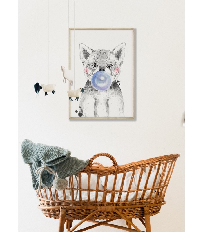 Affiche Bulle de Loup Bleue