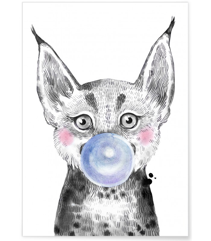 Affiche Bulle de Lynx Bleue