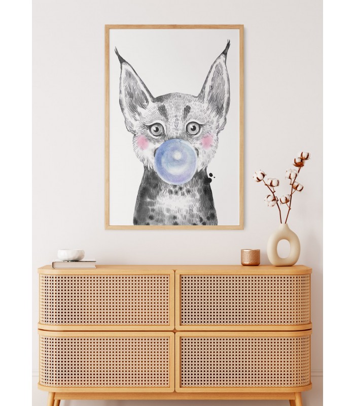 Affiche Bulle de Lynx Bleue