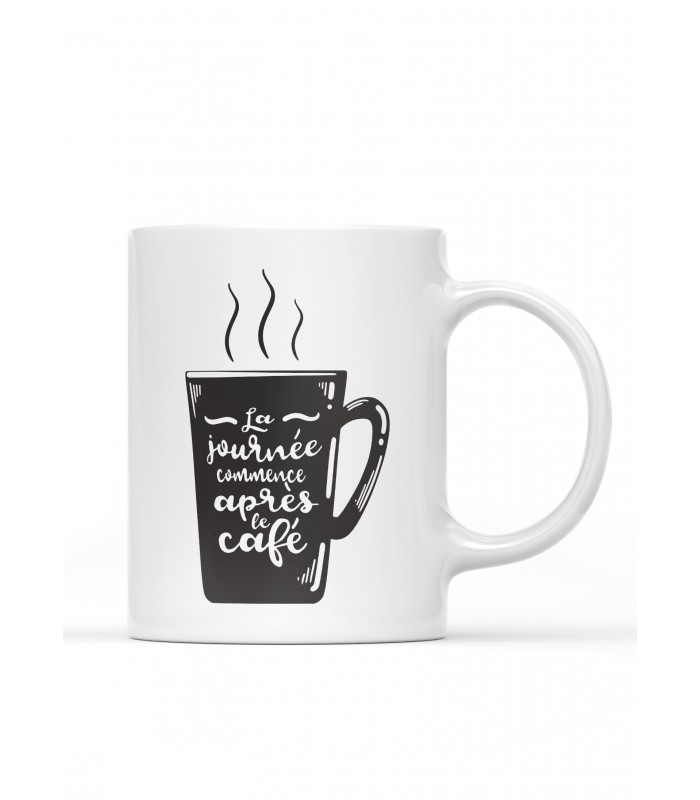 Mug "La journée commence après le café"